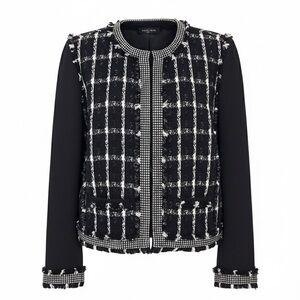 Tory Burch Black and White Tweed Blazer